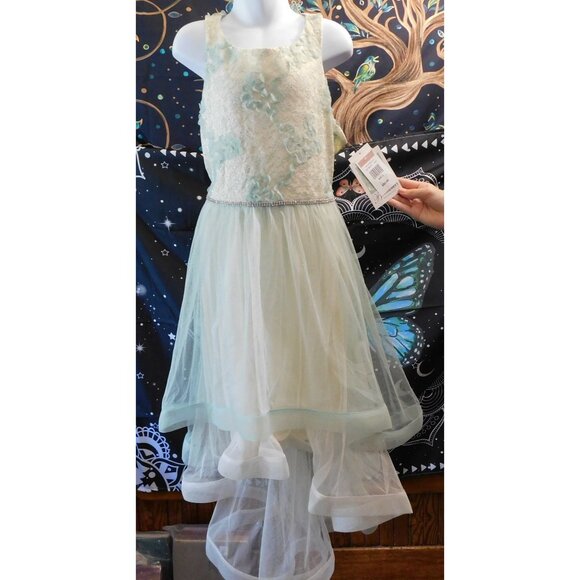 Bonnie Jean Pastel Floral Layered Hi-Low Dress - Picture 7 of 7